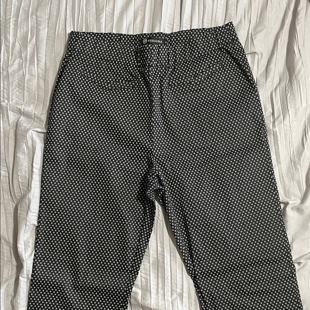 Versona Black and White Patterned Pants